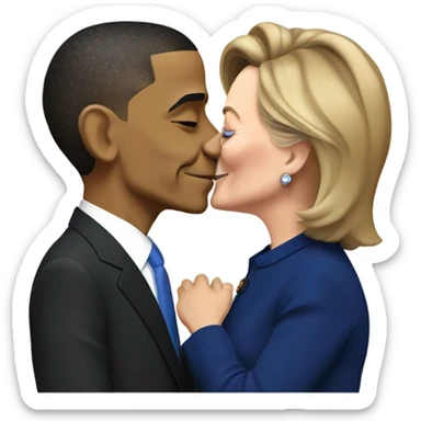 Obama kissing Hillary Clinton sticker