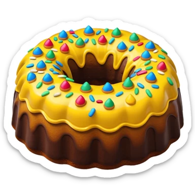  bundt cake with colorful pieces inside of it sticker