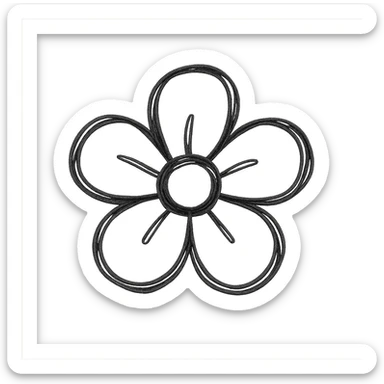 a flower emoji in hand drawn style sticker