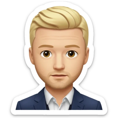 Justin Timberlake with blonde hair sticker