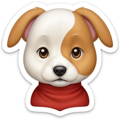 a white beagle x maltese x chi dog the size of a kelpie with light brown ears and a light brown patch on one eye sticker