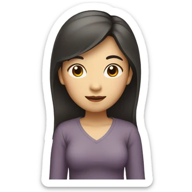 Asian woman (full-body) (raising hand) sticker
