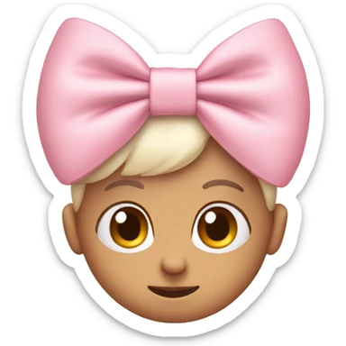 Pastel pink big bow sticker