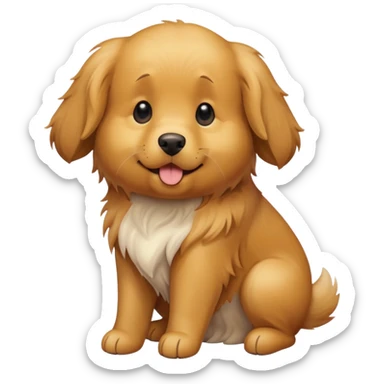 A dog golden retriever pooping sticker