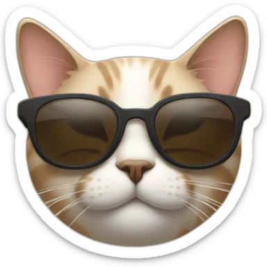 cat napping with sunglasses on sticker