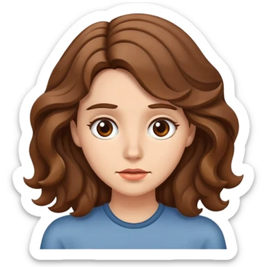 Brown wavy hair woman who is impatient t sticker