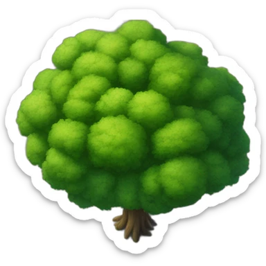 Tree as seen from the sky, looked down from the top, simplified and photorrealistic sticker