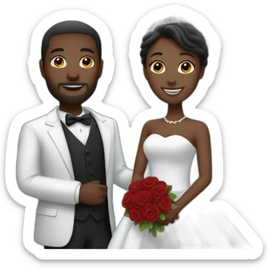 2 black couples getting married underneath the moonlight sticker