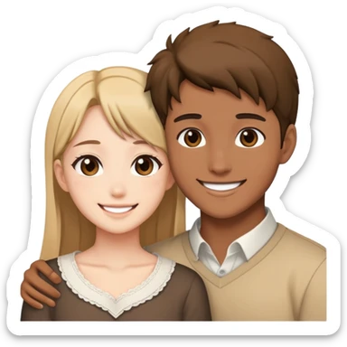 a beautiful romantic anime couple sticker