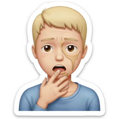 A person choking themselves sticker