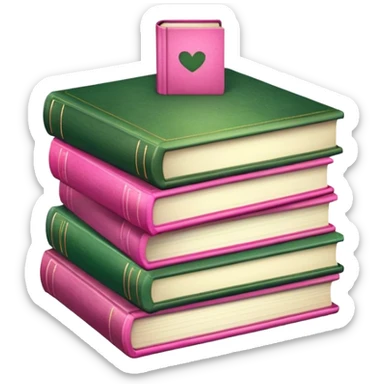 books pink and green sticker