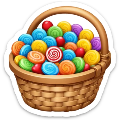 Basket with candy's sticker