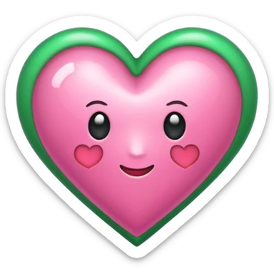 puedes hacer un corazón rosa con un lazo verde?, que sea parecido a este “💝” pero con el lazo verde  sticker