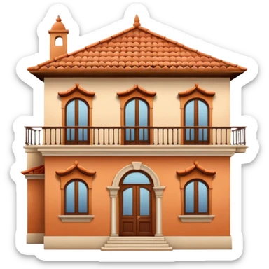 house with spanish architecture sticker