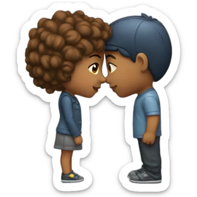 Girl with boy kissing  sticker