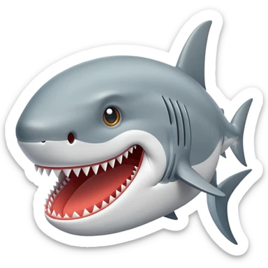 Un tiburón con zapatillas fuera del agua sticker