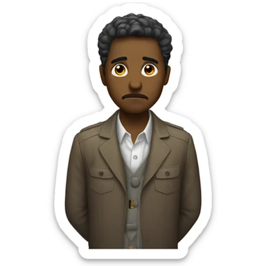 Una persona enojada pero a la vez triste sticker