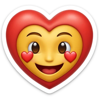 creame un emoji de una carita titando un beso de corazon hacia adelante sticker