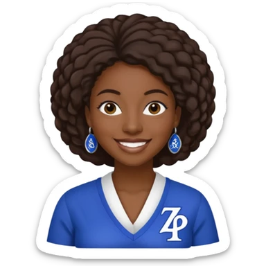Zeta Phi Beta Sorority black women emoji. sticker