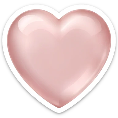 Polished rose quartz heart gemstone with pale pink color and soft glow sticker