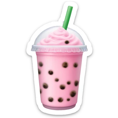 Bubble tea pink milk sticker