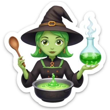 Soldado green witch cooking potion sticker