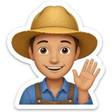 combination of these 👨‍🌾😄 with 🤔 gesture; a and under his face and thinking sticker