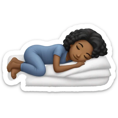 Black hair girl sleeping sticker
