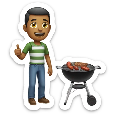 A man On a barbecue sticker