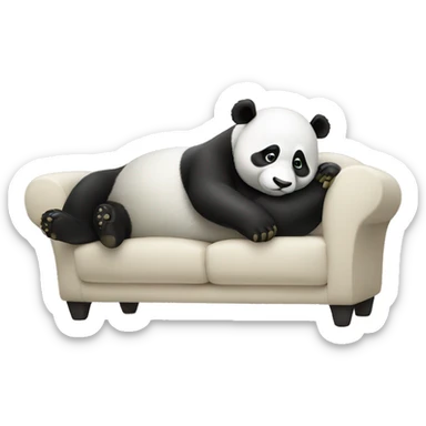 Lazy Panda lying on sofa sticker