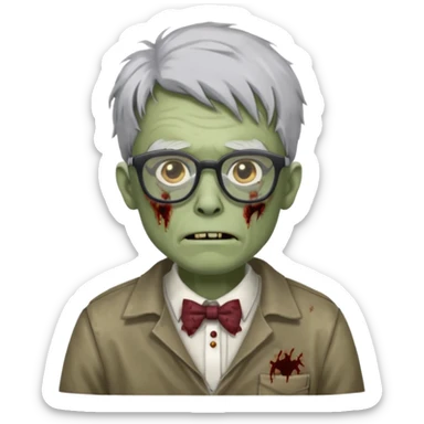 Um zombie nerd sticker