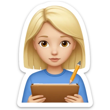 Blonde Girl taking notes  sticker