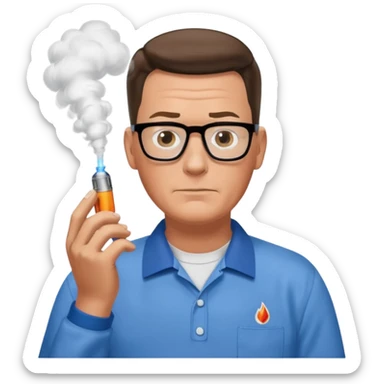 Hank Hill vaping propane sticker