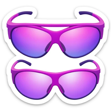 pink and purple two-tone shield visor glasses, color transition, Y2K style sticker