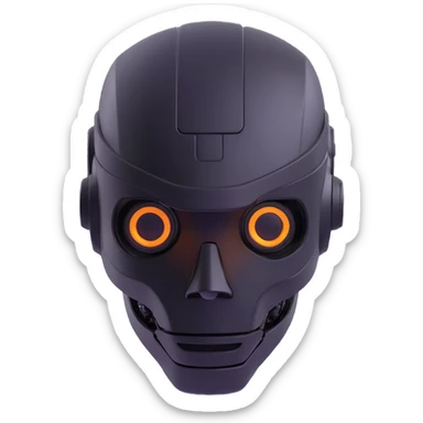 3D emoji of a robot head with a visor, representing seeing the future sticker