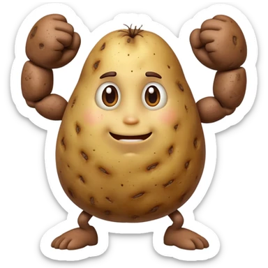 Potato with strong arms sticker