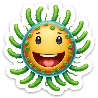 Happy bacteria sticker