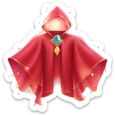 empty red crystal magical robes covered with gemstones sticker