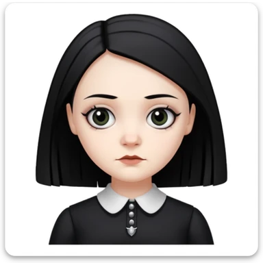 Wednesday Addams character emoji sticker