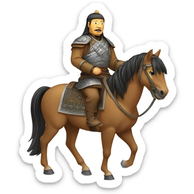 legendary Genghis Khan on horse sticker