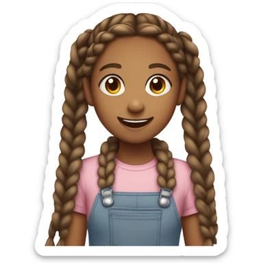 girl with twin braids smiling sticker