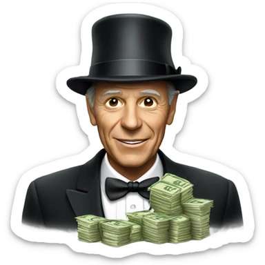 sinatra with tophat and money sticker
