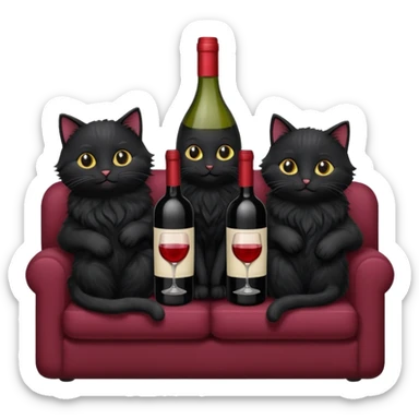 black cats On A Couch With Wine sticker