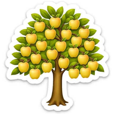tree with yellow apples sticker