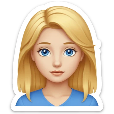 Junge Frau mit goldenem Haar und blauen Augen  sticker