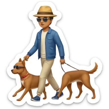Dog Walker man sticker