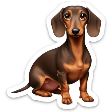 full body cream dachshund with brown eyes sticker