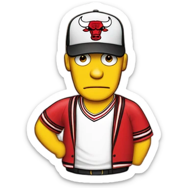 bar simpson wearing a chicago bulls cap sticker