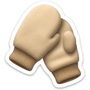 Beige mittens sticker