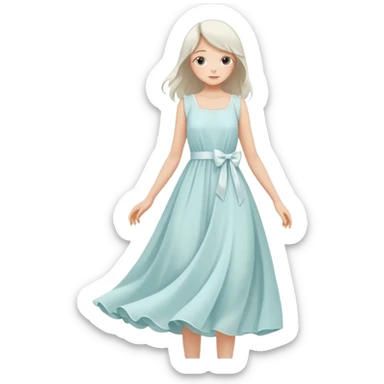 pastel dress with white ribbon sticker